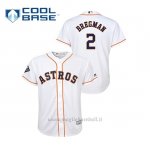 Maglia Baseball Bambino Houston Astros 2 Alex Bregman 2019 World Series Bound Cool Base Bianco