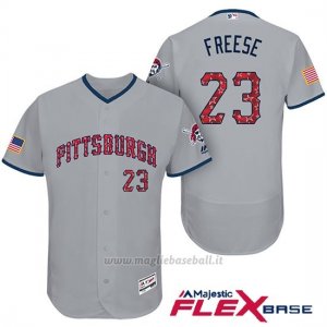 Maglia Baseball Uomo Pittsburgh Pirates 2017 Estrellas y Rayas David Freese Grigio Flex Base