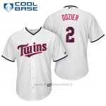 Maglia Baseball Uomo Minnesota Twins 2017 Estrellas y Rayas Brian Dozier Bianco Cool Base
