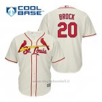 Maglia Baseball Uomo St. Louis Cardinals Lou Brock 20 Crema Alterner Cool Base