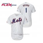 Maglia Baseball Uomo New York Mets Amed Rosario 150th Aniversario Patch Autentico Flex Base Bianco