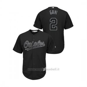 Maglia Baseball Hombre Baltimore Orioles 2 Jonathan Villar 2019 Players Weekend Gavi Replica Nero