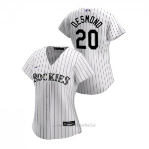 Maglia Baseball Donna Colorado Rockies Ian Desmond 2020 Replica Primera Bianco