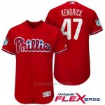 Maglia Baseball Uomo Philadelphia Phillies Howie Kendrick Scarlet 2017 Allenamento Primaverile Flex Base Giocatore
