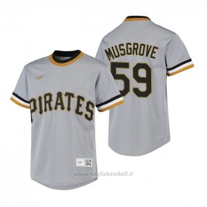 Maglia Baseball Bambino Pittsburgh Pirates Joe Musgrove Cooperstown Collection Road Grigio