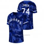 Maglia Baseball Hombre Los Angeles Dodgers Kenley Jansen Camuffamento Autentico Collezione Blu