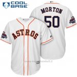 Maglia Baseball Uomo Houston Astros 2017 World Series Campione Charlie Morton Bianco Cool Base
