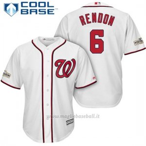 Maglia Baseball Uomo Washington Nationals 2017 Postseason Anthony Rendon Bianco Cool Base