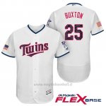 Maglia Baseball Uomo Minnesota Twins 2017 Estrellas y Rayas Byron Buxton Bianco Flex Base
