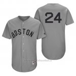 Maglia Baseball Uomo Boston Red Sox 24 David Price Grigio Turn Back The Clock Autentico