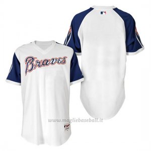Maglia Baseball Uomo Atlanta Braves Bianco 1974 Turn Back The Clock
