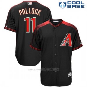 Maglia Baseball Uomo Arizona Diamondbacks 11 A.J. Pollock Nero Cool Base