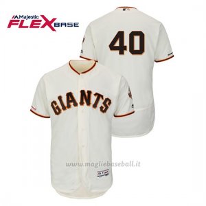 Maglia Baseball Uomo San Francisco Giants Madison Bumgarner 150th Aniversario Patch Autentico Flex Base Avorio