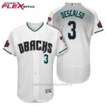 Maglia Baseball Uomo Arizona Diamondbacks 3 Daniel Descalso Bianco Aqua 1ª20 Anniversario Flex Base