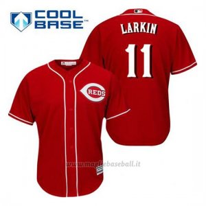 Maglia Baseball Uomo Cincinnati Reds Barry Larkin 11 Rosso Alterner Cool Base
