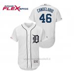 Maglia Baseball Uomo Detroit Tigers Jeimer Candelario 150th Aniversario Patch Flex Base Bianco