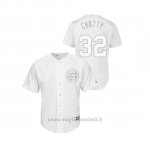 Maglia Baseball Hombre Chicago Cubs 32 Tyler Chatwood 2019 Players Weekend Chatty Replica Bianco