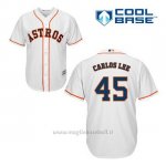 Maglia Baseball Uomo Houston Astros Carlos Lee 45 Bianco 1ªCool Base