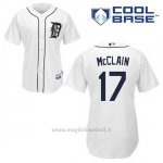 Maglia Baseball Uomo Detroit Tigers Denny Mcclain 17 Bianco 1ªCool Base