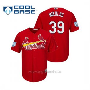 Maglia Baseball Uomo St. Louis Cardinals Miles Mikolas Cool Base Entrenamiento De Primavera 2019 Rosso
