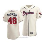 Maglia Baseball Uomo Atlanta Braves Ian Anderson Autentico Alternato Crema
