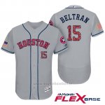 Maglia Baseball Uomo Houston Astros 2017 Estrellas y Rayas Carlos Beltran Grigio Flex Base