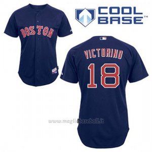 Maglia Baseball Uomo Boston Red Sox 18 Shane Victorino Blu Alterner Cool Base