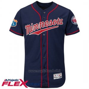 Maglia Baseball Uomo Minnesota Twins Blank Blu Flex Base Autentico Collezione Allenamento Primaverile