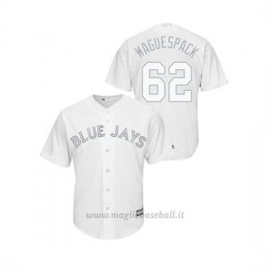 Maglia Baseball Uomo T Oronto Blue Jays Jacob Waguespack 2019 Players Weekend Replica Bianco