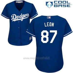 Maglia Baseball Donna Los Angeles Dodgers 87 Jose De Leon Cool Base
