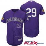 Maglia Baseball Uomo Colorado Rockies Jorge De La Rosa 29 Colorado Rockies Viola 2017 Allenamento Primaverile Flex Base Giocatore