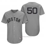 Maglia Baseball Uomo Boston Red Sox 50 Mookie Betts Grigio Turn Back The Clock Autentico