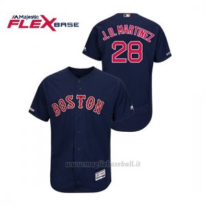 Maglia Baseball Uomo Boston Red Sox J.d. Martinez 150th Aniversario Patch Autentico Flex Base Blu