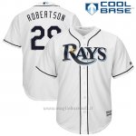 Maglia Baseball Uomo Tampa Bay Rays Mens Daniel Robertson Bianco Cool Base
