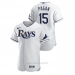 Maglia Baseball Uomo Tampa Bay Rays Emilio Pagan Autentico Bianco