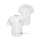 Maglia Baseball Hombre Chicago Cubs 41 Steve Cishek 2019 Players Weekend Speedpass Replica Bianco