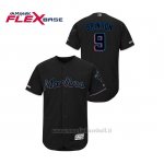 Maglia Baseball Uomo Miami Marlins Lewis Brinson 150th Aniversario Patch 2019 Flex Base Nero