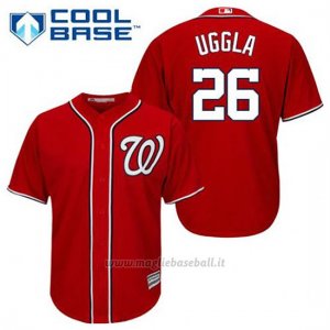 Maglia Baseball Uomo Washington Nationals Dan Uggla 26 Rosso Alterner Cool Base