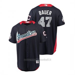 Maglia Baseball Uomo All Star Game Cleveland Indians Trevor Bauer 2018 1ªRun Derby American League Blu