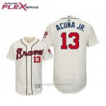 Maglia Baseball Uomo Atlanta Braves Ronald Acuna Jr. Flex Base Autentico Collezione Alterner Crema
