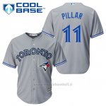 Maglia Baseball Uomo Toronto Blue Jays Kevin Pillar 11 Grigio Cool Base