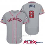 Maglia Baseball Uomo San Francisco Giants 2017 Estrellas y Rayas Hunter Pence Grigio Flex Base