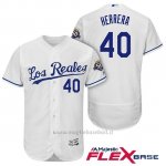 Maglia Baseball Uomo Kansas City Royals Kelvin Herrera Bianco 50th Season Spanish Flex Base