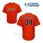 Maglia Baseball Uomo Houston Astros Nolan Ryan 34 Arancione Alterner Cool Base