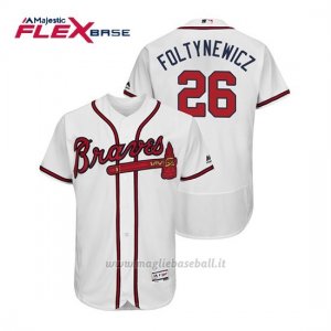 Maglia Baseball Uomo Atlanta Braves Mike Foltynewicz Flex Base Autentico Collezione 1ª2019 Bianco