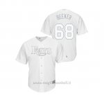 Maglia Baseball Uomo Tampa Bay Rays Jalen Beeks 2019 Players Weekend Replica Bianco