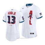 Maglia Baseball Uomo Atlanta Braves Ronald Acuna Jr 2021 All Star Autentico Bianco