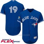 Maglia Baseball Uomo Toronto Blue Jays Jose Bautista 19 Blu Flex Base Autentico Collezione On Field Allenamento Primaverile
