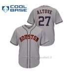Maglia Baseball Hombre Houston Astros 27 Jose Altuve Cool Base Road Grigio