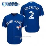 Maglia Baseball Uomo Toronto Blue Jays Troy Tulowitzki 2 Blu Alterner Cool Base